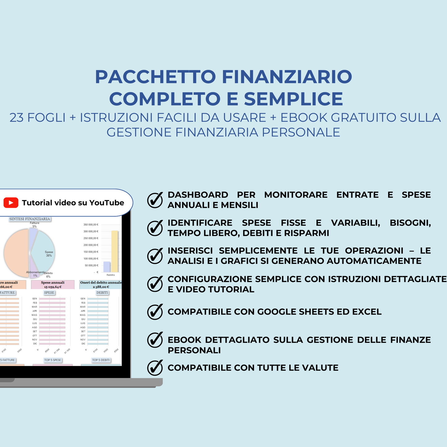 Budget mensile italiano budget annuale italiano Excel & Google Sheets Template budget Pianificatore finanze Personale Monitoraggio risparmi