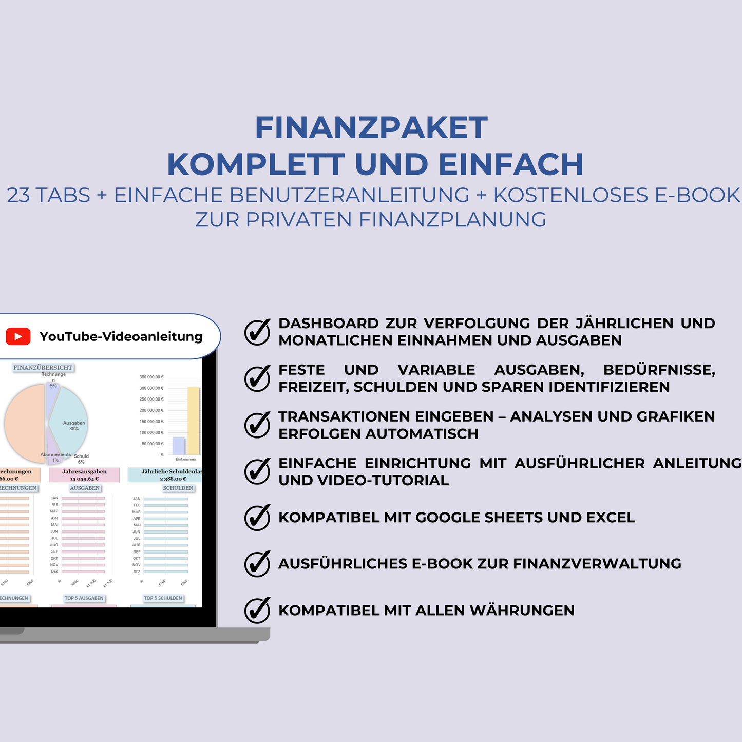 Jahreshaushalt Excel Deutsch Ausgabentracker Google Sheets Budget Deutsch Excel Vorlagen Monatsplaner Monatlicher Budget Planer Spreadsheet