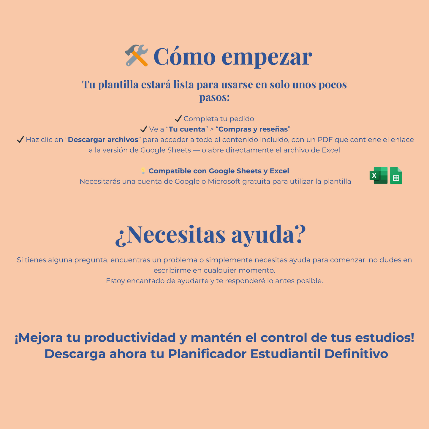 Plantilla Estudiantil en Español Excel Google Sheets Planificador Tareas Universidad Escuela Cursos Estudios Organización Estudiante Planner