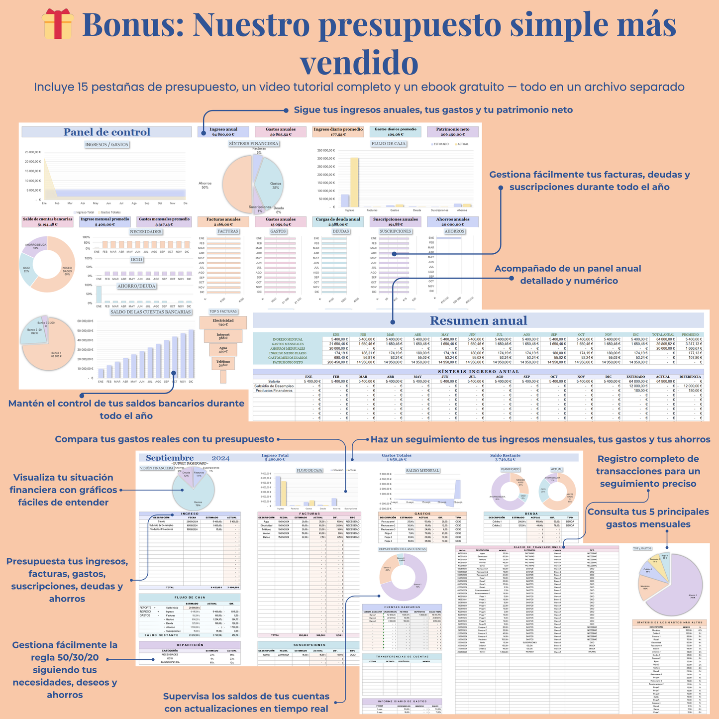 Plantilla Estudiantil en Español Excel Google Sheets Planificador Tareas Universidad Escuela Cursos Estudios Organización Estudiante Planner