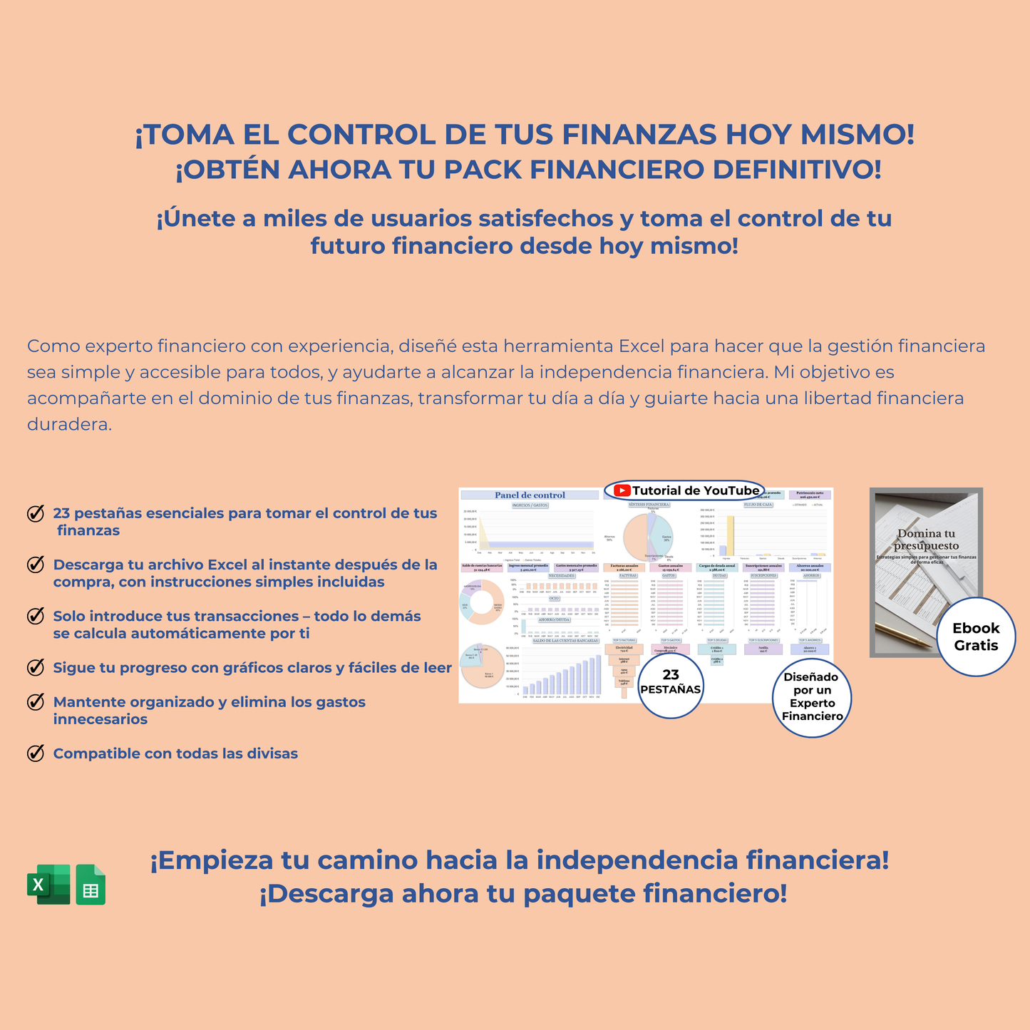 Presupuesto mensual en español Plantilla presupuesto personal anual Excel Hojas de cálculo Google planificador digital de ingresos y gastos