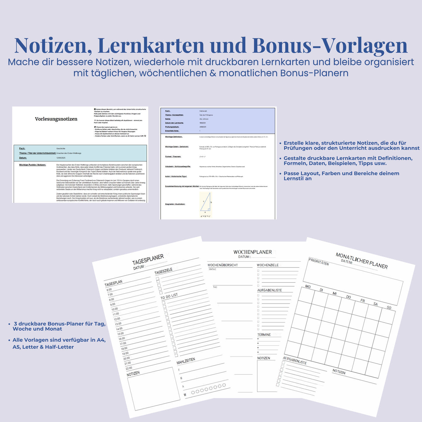 Ultimativer Studienplaner auf Deutsch Excel Google Sheets Studentenplaner Schulplaner Lernplan Vorlage Aufgabenplaner Tracker Uni Akademisch