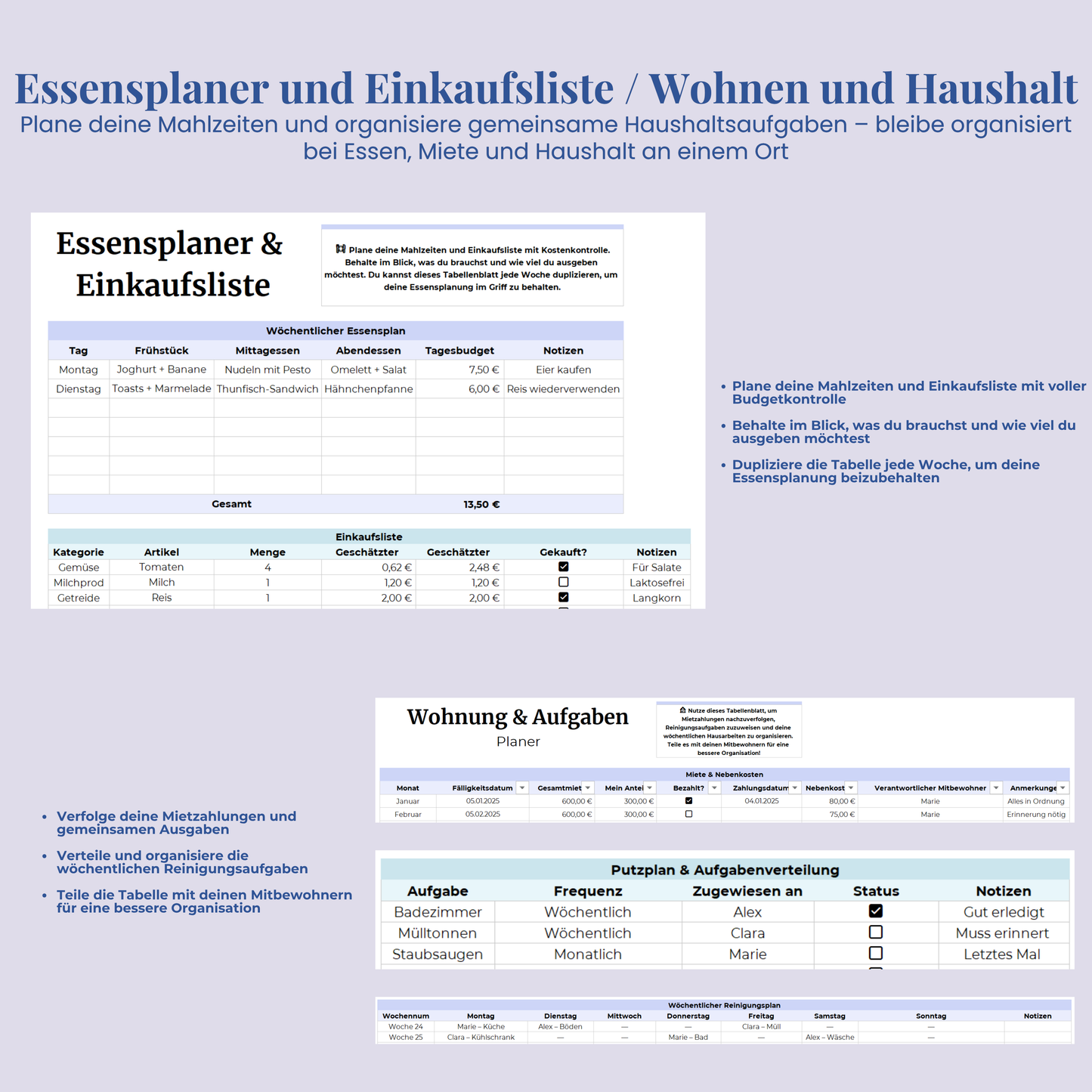 Ultimativer Studienplaner auf Deutsch Excel Google Sheets Studentenplaner Schulplaner Lernplan Vorlage Aufgabenplaner Tracker Uni Akademisch