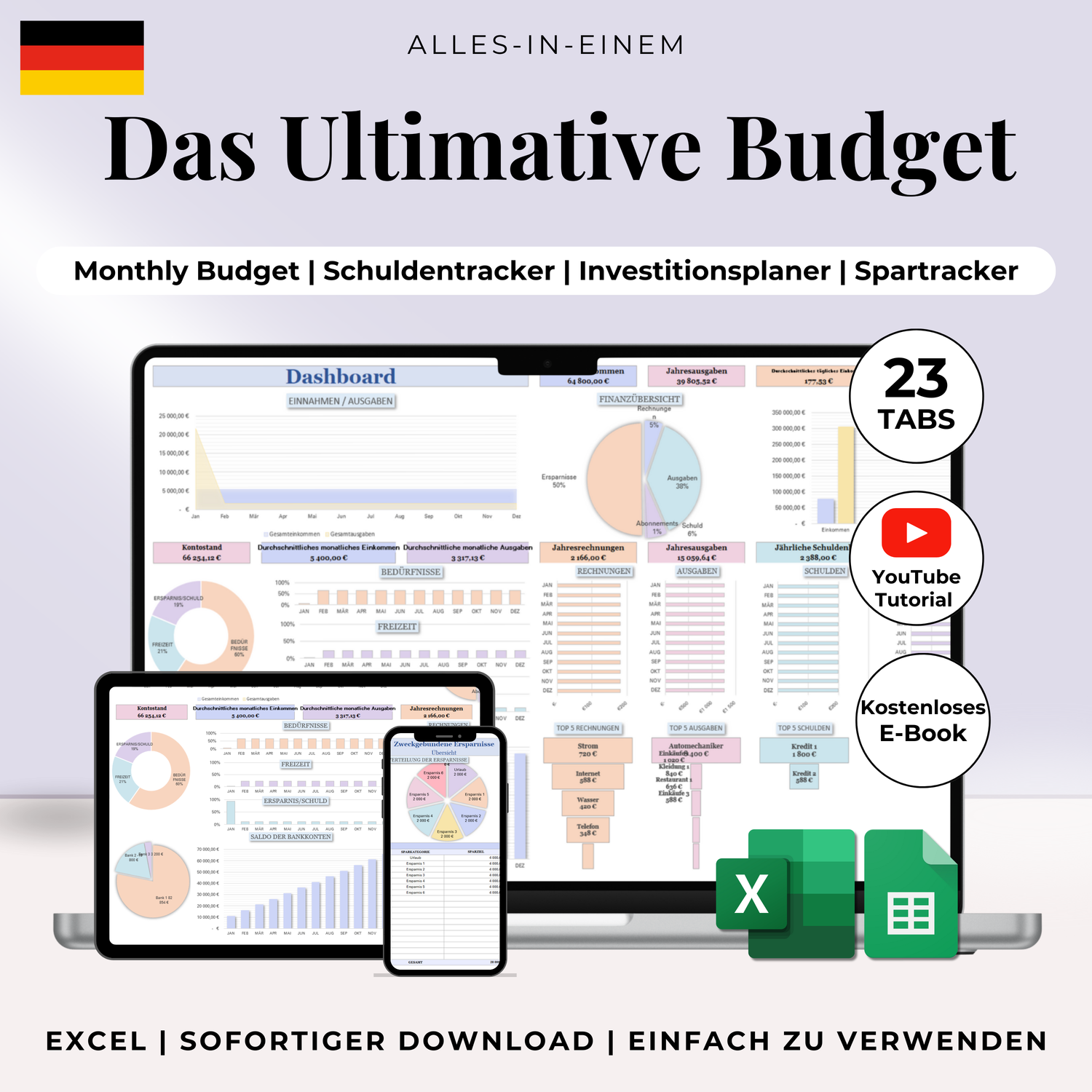 Entdecken Sie unsere englischsprachigen Vorlagen für Google Sheets und Excel