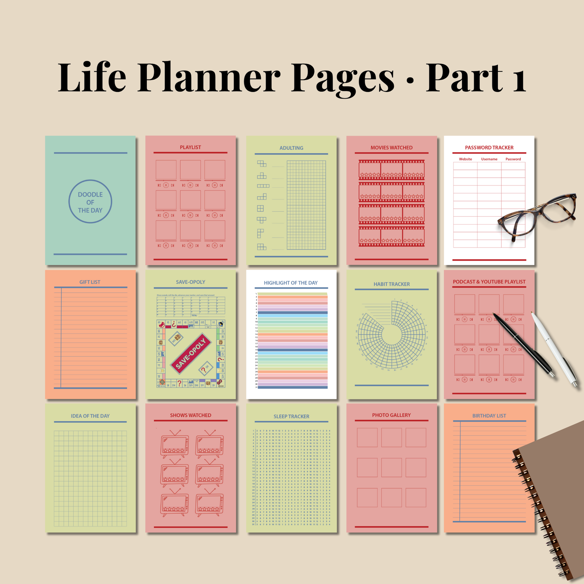 2025 2026 Mega Bullet Journal Bundle, Printable Journal Pages, Planner Pages, A4 A5 US Letter Size