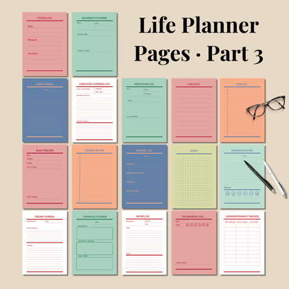 2025 2026 Mega Bullet Journal Bundle, Printable Journal Pages, Planner Pages, A4 A5 US Letter Size