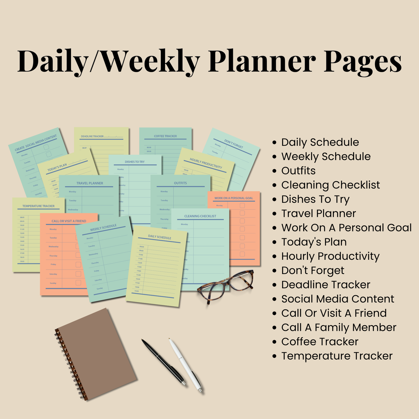 2025 2026 Mega Bullet Journal Bundle, Printable Journal Pages, Planner Pages, A4 A5 US Letter Size