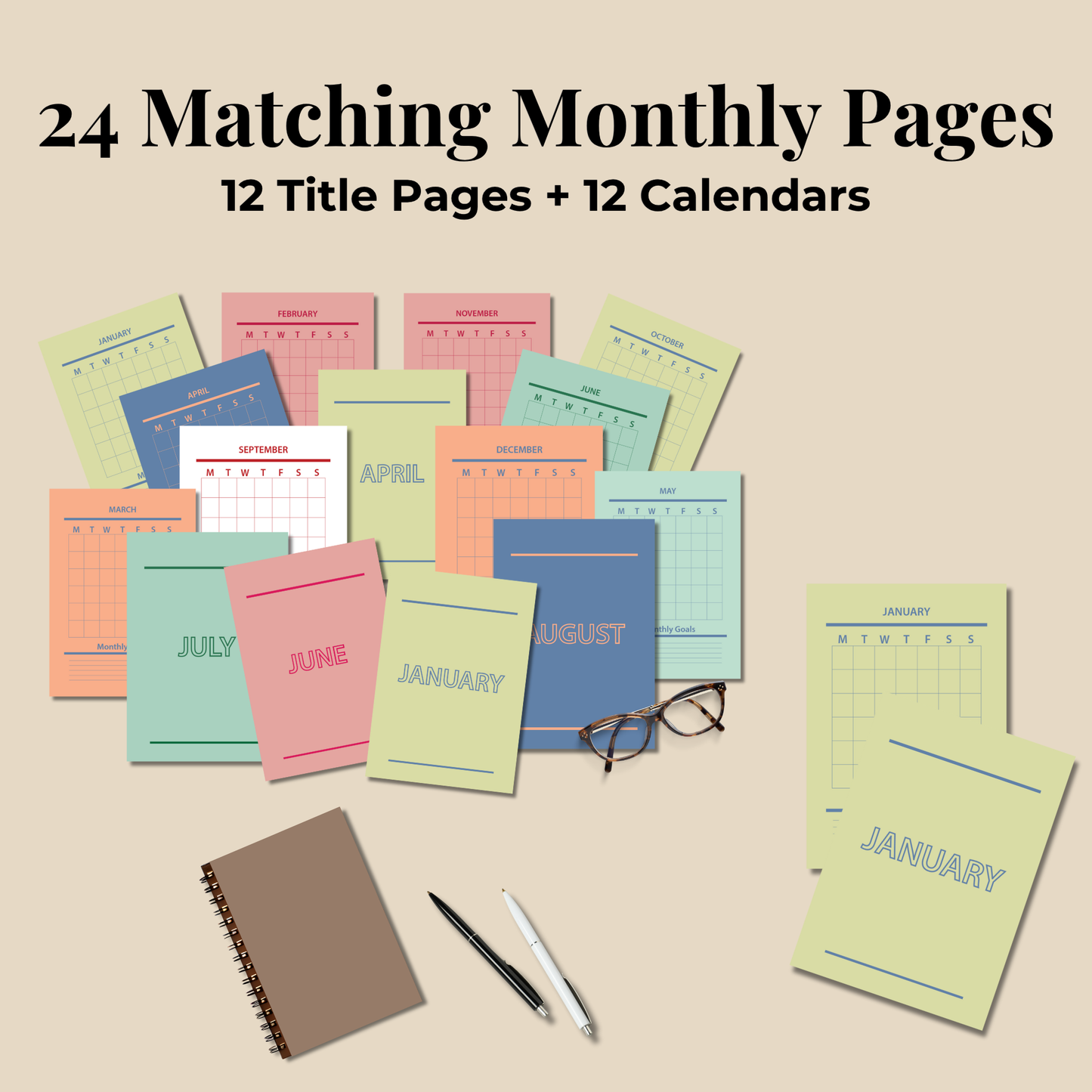 2025 2026 Mega Bullet Journal Bundle, Printable Journal Pages, Planner Pages, A4 A5 US Letter Size