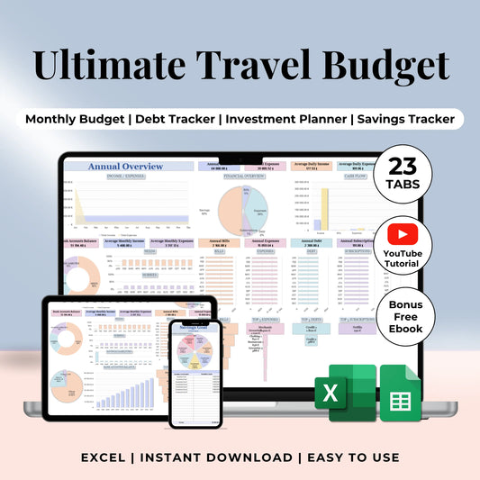 travel budget vacation budget trip spreadsheet road trip tracker tourist budget digital nomad budget globetrotter planner Excel Google Sheets vacation template travel spreadsheet holiday tracker travel expense log foreign expense