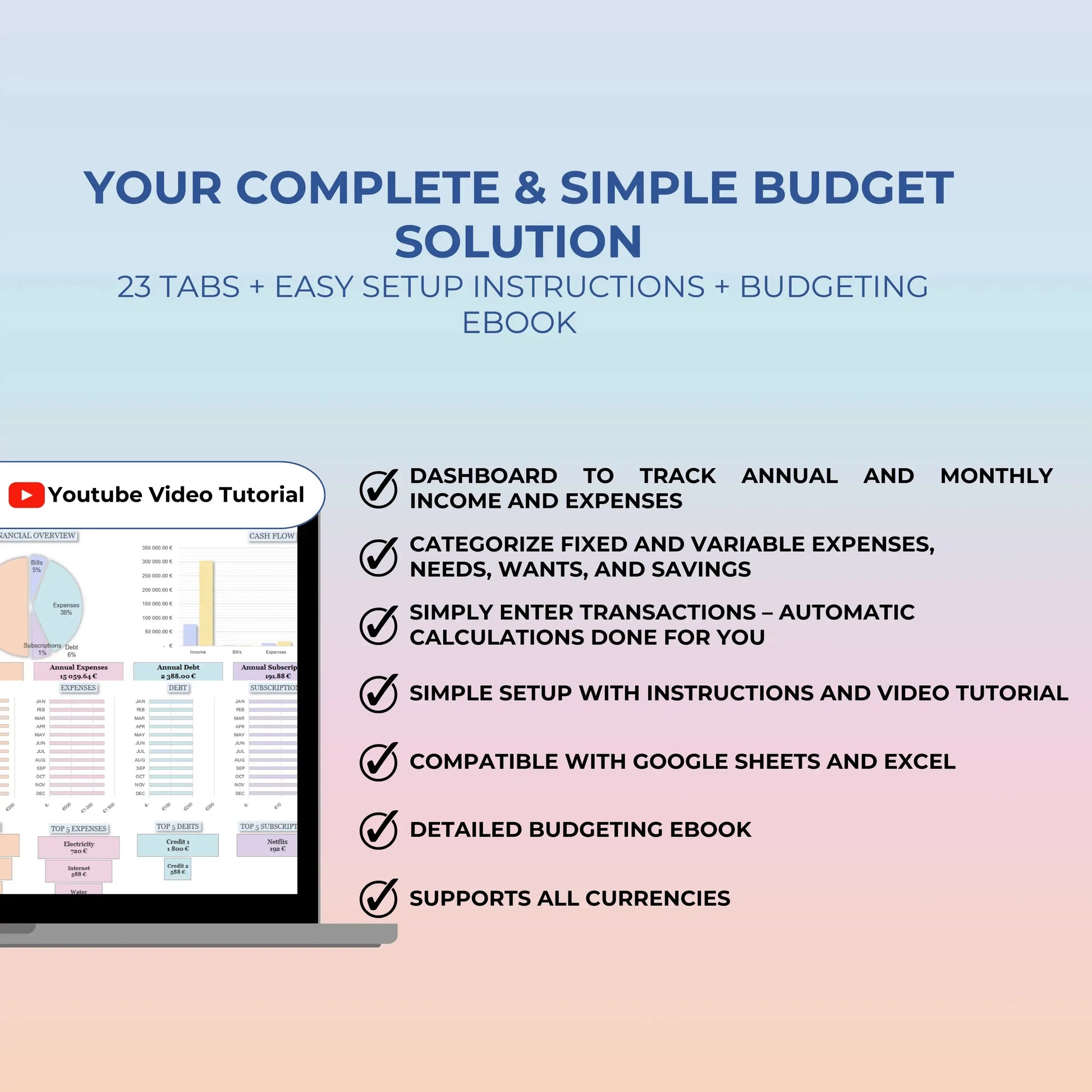 Budget mensuel Google Sheet Budget mensuel Excel 3