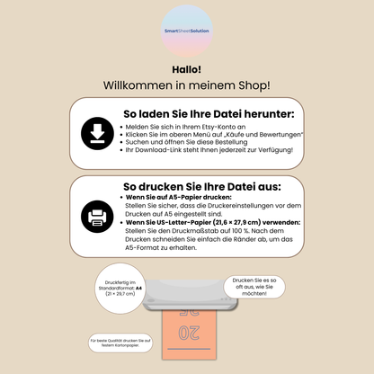 Druckbare Bullet Journal Seiten A4 A5 auf Deutsch, Komplettes Planner Set 2025–2026, Druckvorlagen zum Ausdrucken