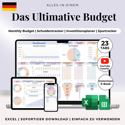 Jahreshaushalt Excel Deutsch Ausgabentracker Google Sheets Budget Deutsch Excel Vorlagen Monatsplaner Monatlicher Budget Planer Spreadsheet