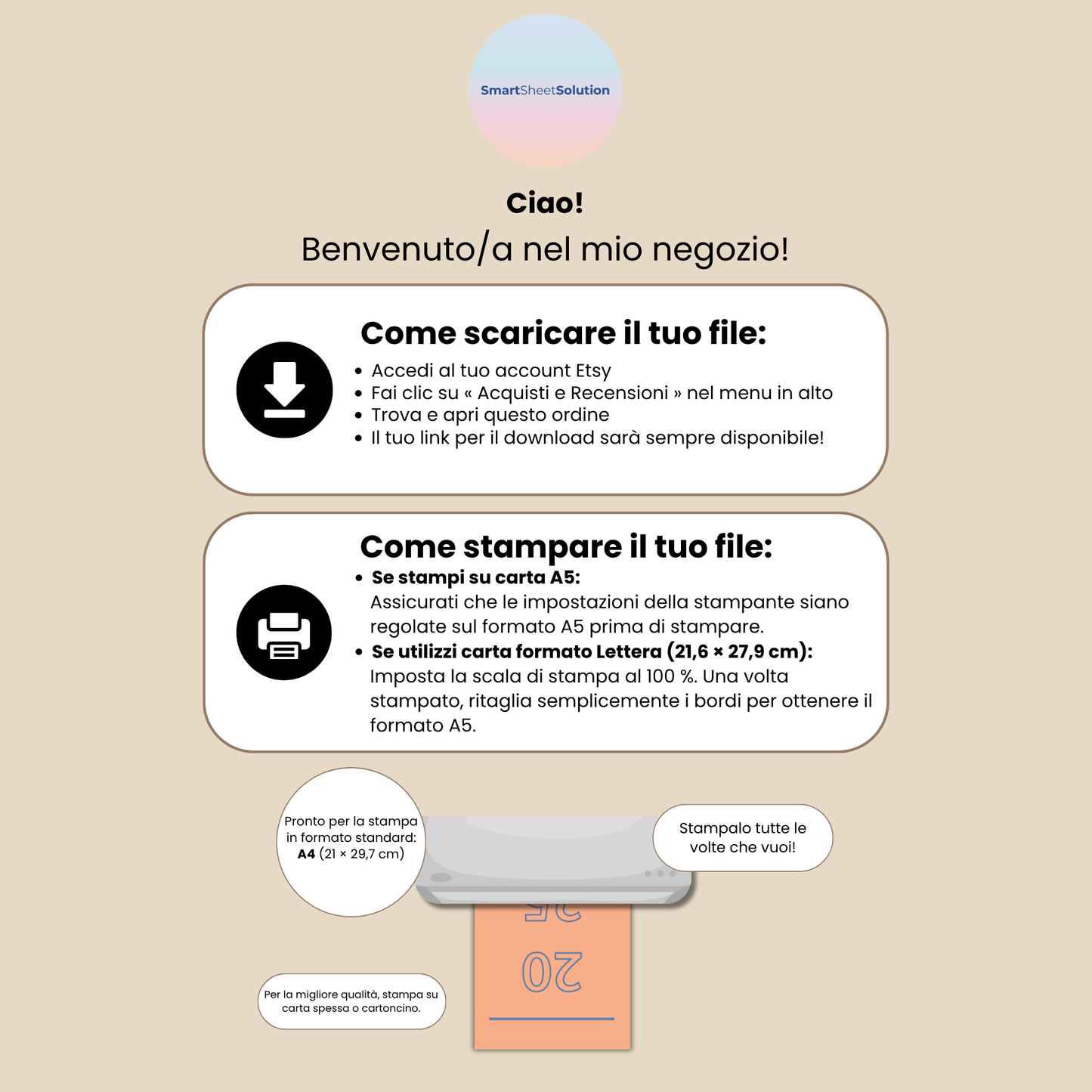 Planner Stampabile A4 A5 in italiano, Set Completo Pagine Agenda da Stampare, Bullet Journal stampabili, Abitudini e Umore Lettura Benessere