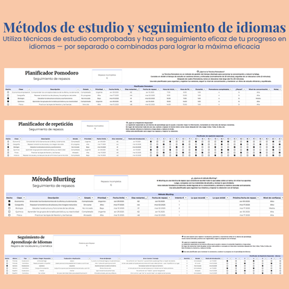 Plantilla Estudiantil en Español Excel Google Sheets Planificador Tareas Universidad Escuela Cursos Estudios Organización Estudiante Planner