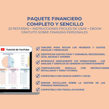Presupuesto mensual en español Plantilla presupuesto personal anual Excel Hojas de cálculo Google planificador digital de ingresos y gastos