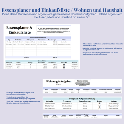 Ultimativer Studienplaner auf Deutsch Excel Google Sheets Studentenplaner Schulplaner Lernplan Vorlage Aufgabenplaner Tracker Uni Akademisch