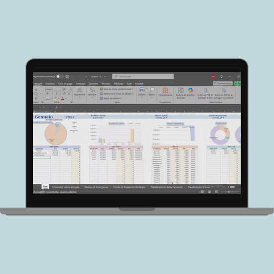 Budget mensile italiano budget annuale italiano Excel & Google Sheets Template budget Pianificatore finanze Personale Monitoraggio risparmi